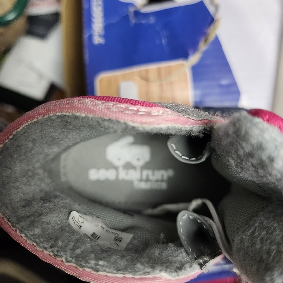 See Kai Run Pink and Gray Kids Boots - Picture 1 of 5
